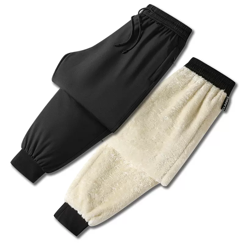 跨境羊羔绒棉裤男士加绒加厚爸爸中老年抗寒保暖防风裤子休闲百搭