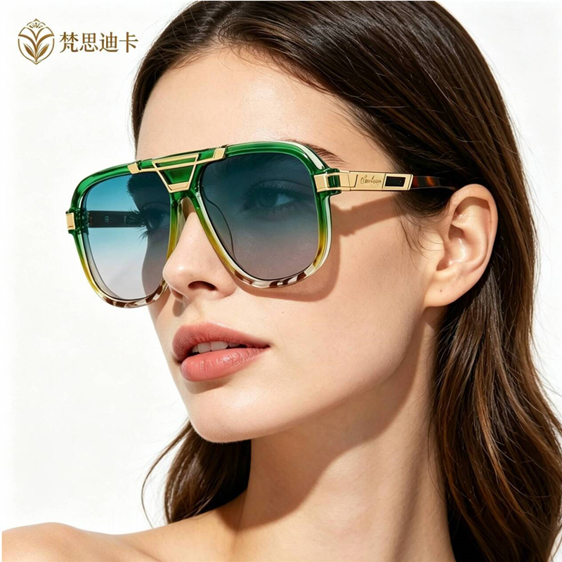 New Personalized Double Beam Sunglasses European and American Fashion Women's Sunglasses Women's Anti-UV Sunglasses sunglass