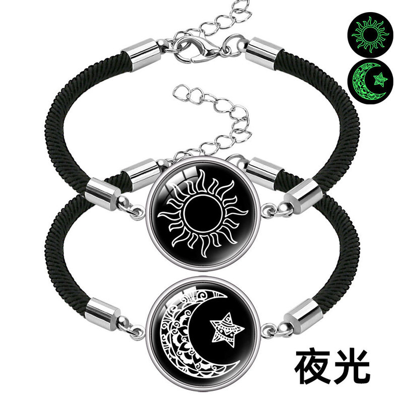 Foreign Trade Explosions Sun Moon Yin Yang Couple Bracelet for Men and Women a pair of Sun Moon Hand Rope Valentine's Day Gift trinkets