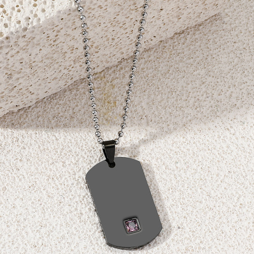 European and American-style trendy, personalized military tag necklace with engraved 