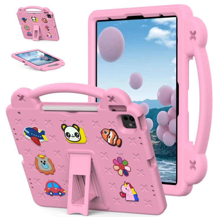 Bebé estilo oso EVA + PC niño caída funda de mano plana con soporte de escritorio
