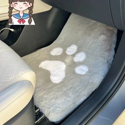 Car Co-Driver Plush Foot Mat, Universal Foot Pad - super-soft-and-comfortable-barefoot-mat-gray