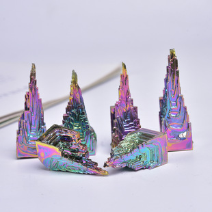 bismuth天然铋矿原石铋晶体矿物七彩矿石装饰金属矿标奇石摆件-阿里巴巴