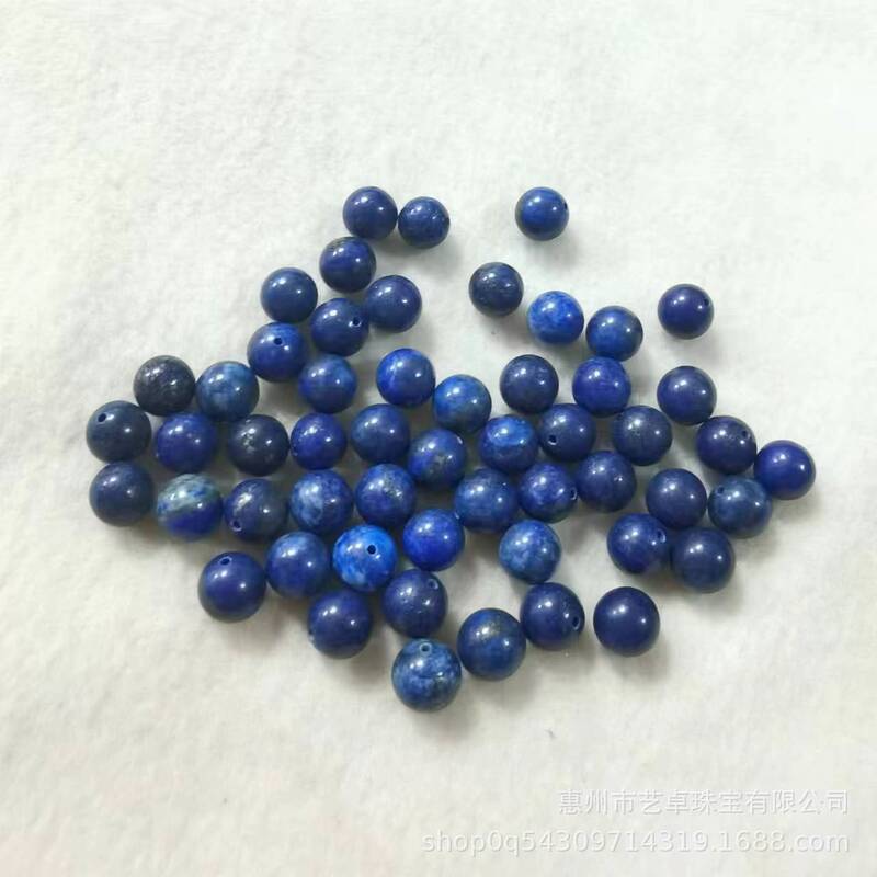 6-16mm natural lapis lazulite beads non-porous half-hole beads single beads semi-finished DIY jewelry accessories wholesale