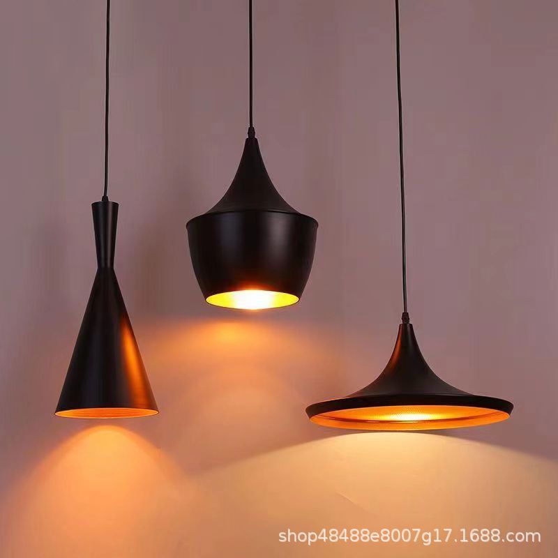Instrumento musical creativo simple lámpara de tres cabezas nórdico arte retro café lámpara de bar restaurante occidental lámpara de una sola cabeza pequeña lámpara