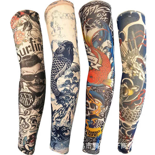 Tattoo Sleeves Cross-Border Supply Chain Factory Direct Supply Tattoo Sleeves Arm Sleeves Large Flower Arm New Ready-Made Ice Sleeves