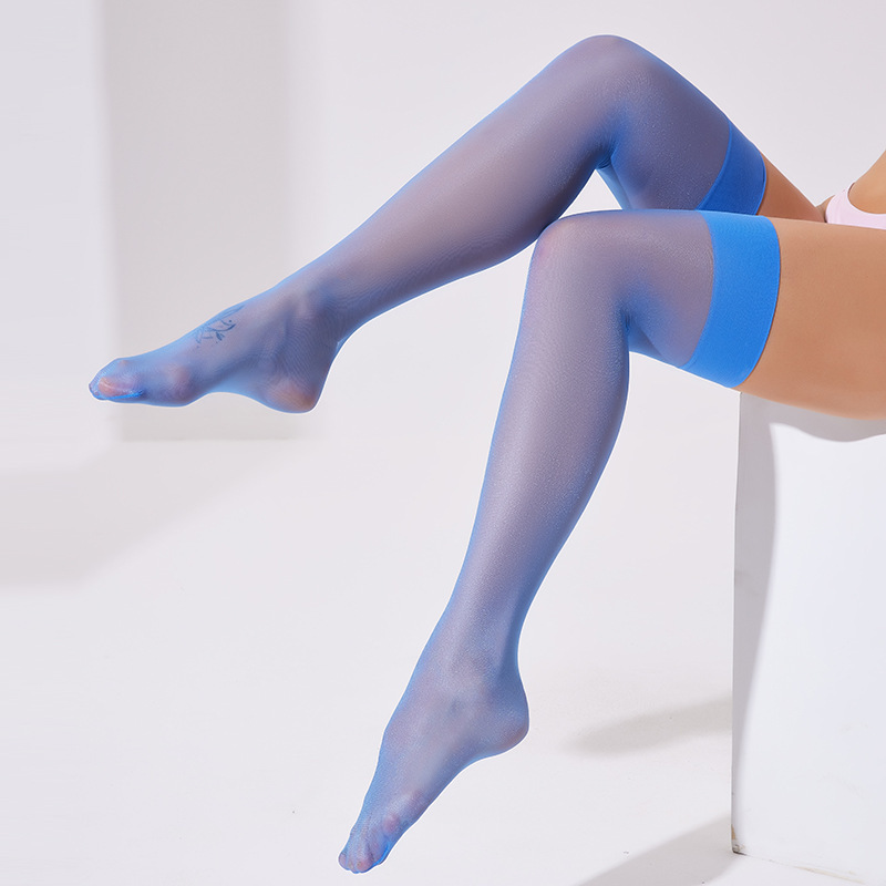 Shiny Silky High-Tube Socks with Wide Ribbed Cuffs, Thin Style, Transparent Toe, Over-The-Knee, Stage Sexy Pearlescent Thigh-High Socks Shiny Silky High-Tube Socks with Wide Ribbed Cuffs, Thin Style, Transparent Toe, Over-The-Knee, Stage Sexy Pearlescent Thigh-High Socks