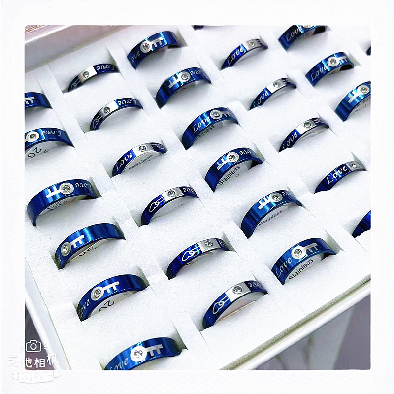 neon wedding ring stainless steel for men and women hip-hop style