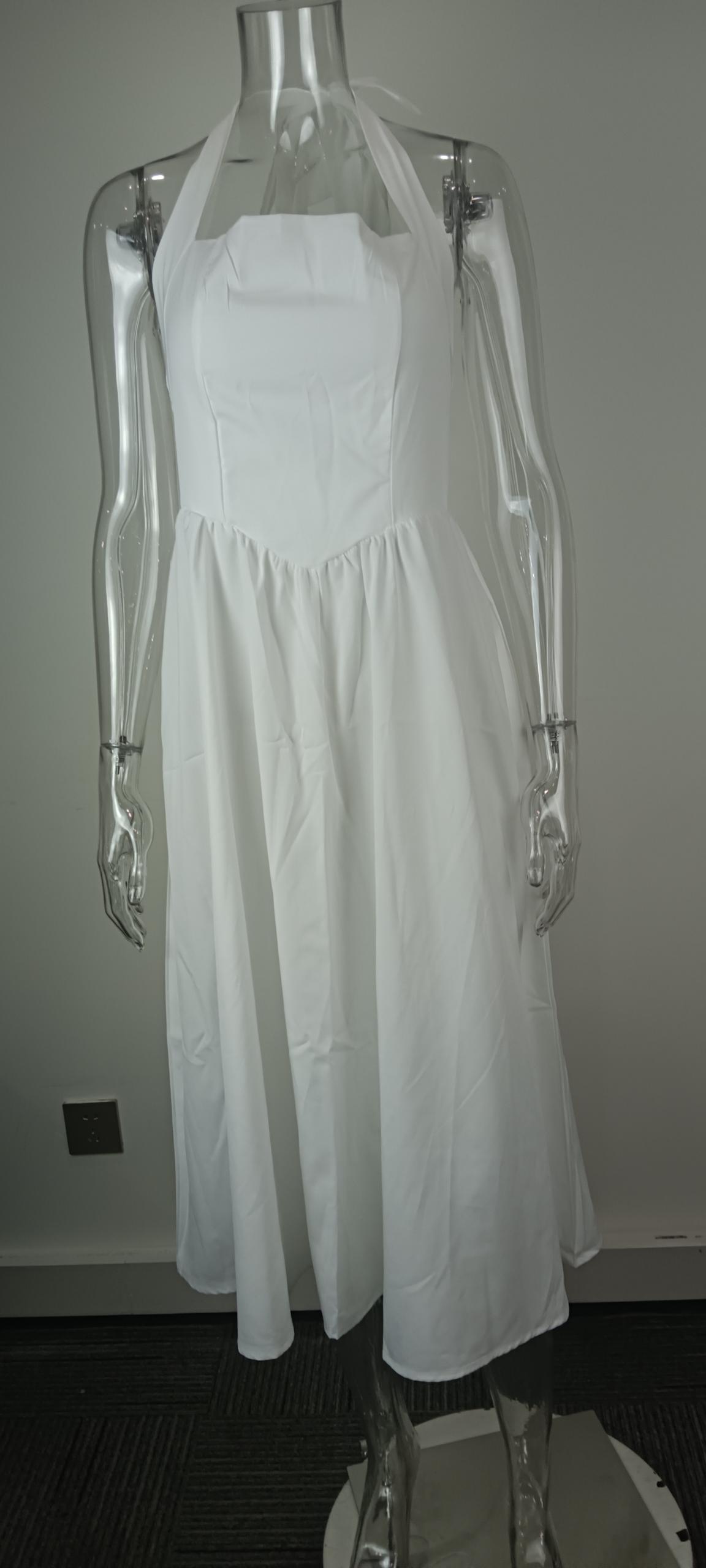 2026 Cross-Border Foreign Trade Women's Clothing European And American Spring New Fashion Elegant Wide Strap Halter Neck_ecoleips.com