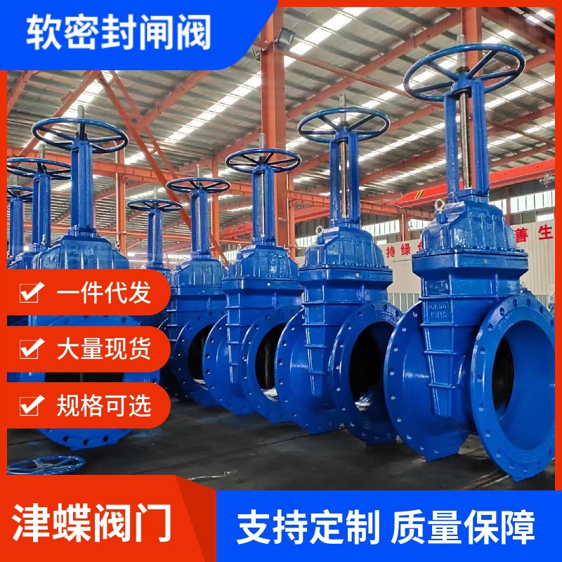 四川大口径法兰软密封闸阀球墨铸铁Z45X弹性座封闸明杆闸阀防爆闸