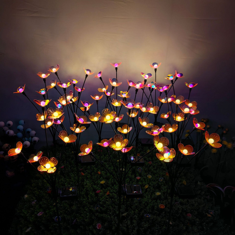 新しいソーラーホワイトボールフラワーライト LED 中庭装飾 6 ヘッドスイングライト庭の芝生中庭風景ライト|undefined