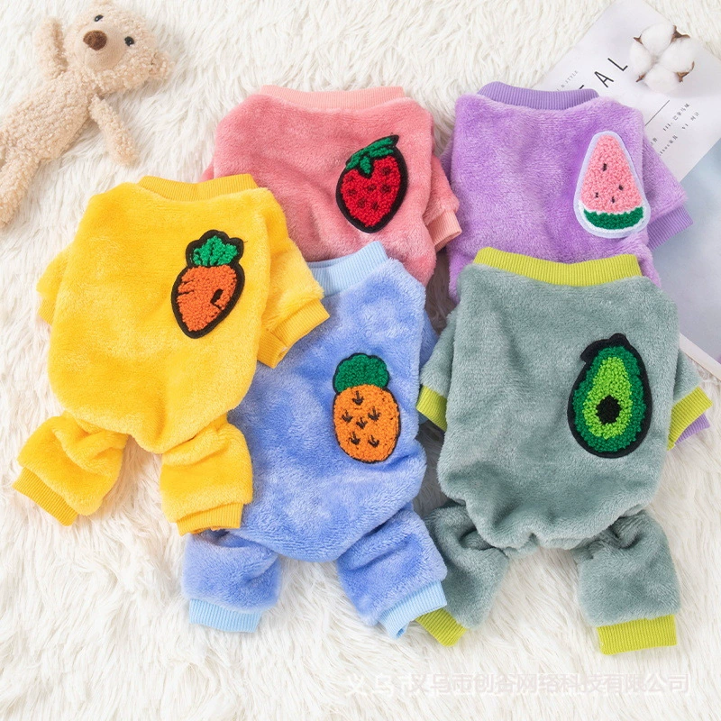 Весенняя фланелевая собака четырехногая теплая одежда