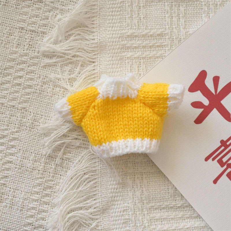 Venta caliente perro cabeza 14cm muñeco de peluche suéter colección de accesorios de ropa rabu ropa spot al por mayor