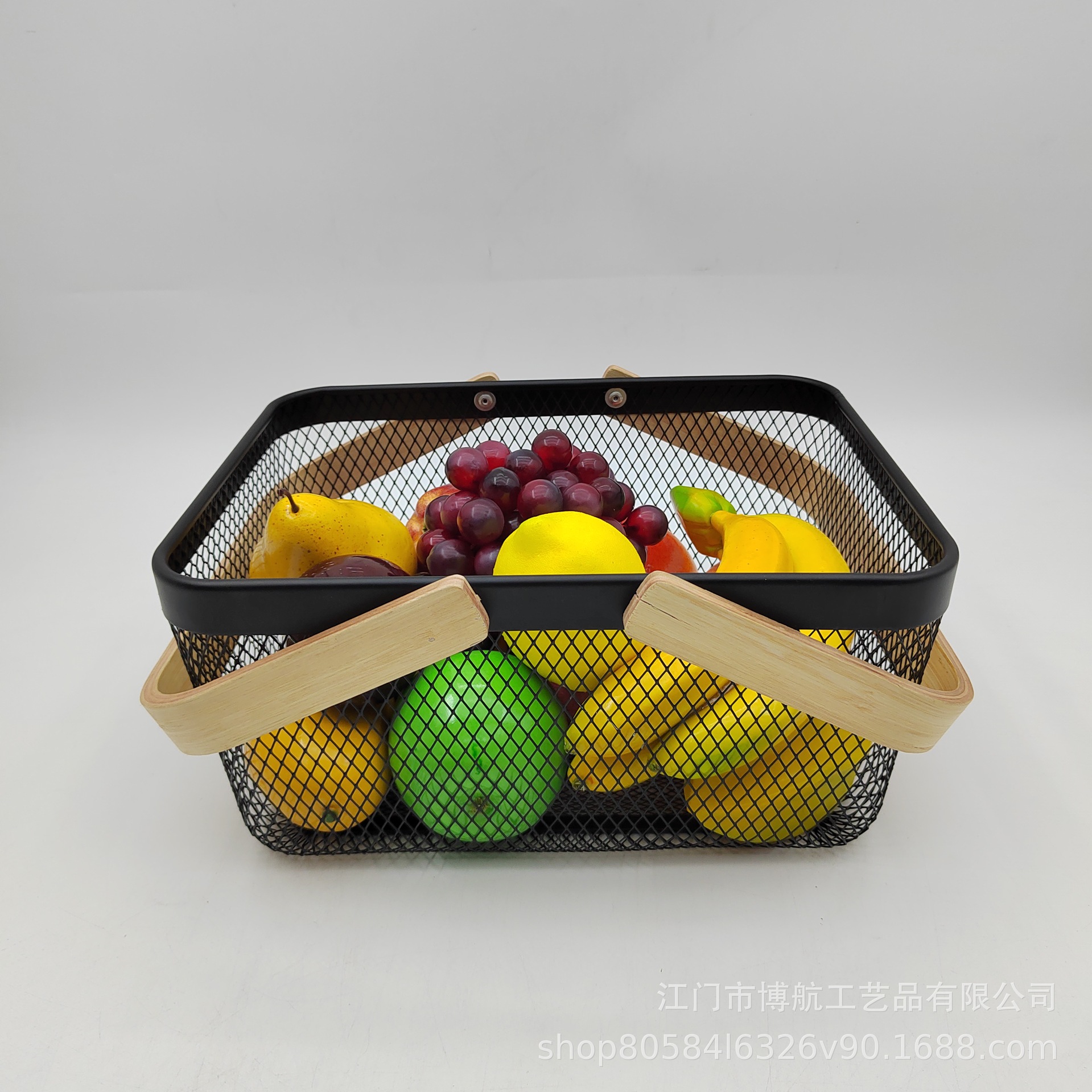 厂家直供 北欧铁艺收纳篮水果篮储物篮手提篮杂物篮长方形网篮