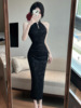 Split Dress Dress Sparkling Foreign Trade Slim Fit Bag Hip Long Skirt