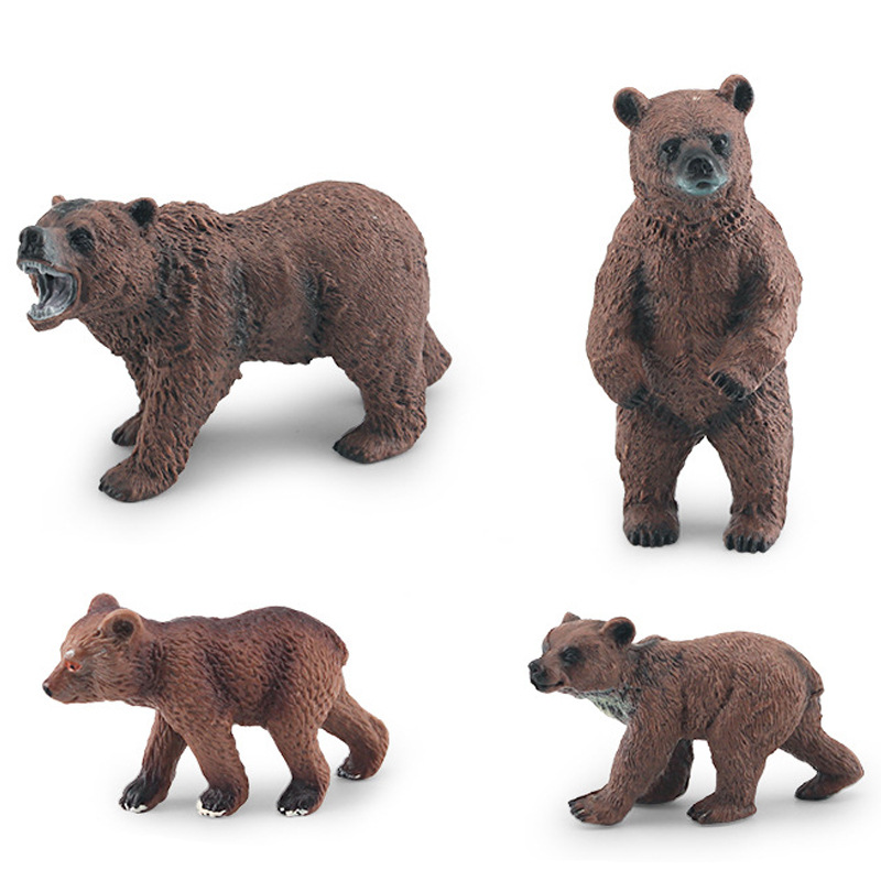 Simulación transfronteriza bosque animal oso pardo modelo cognitivo infantil oso gris caballo oso arena Mesa paisaje decoración adornos estáticos