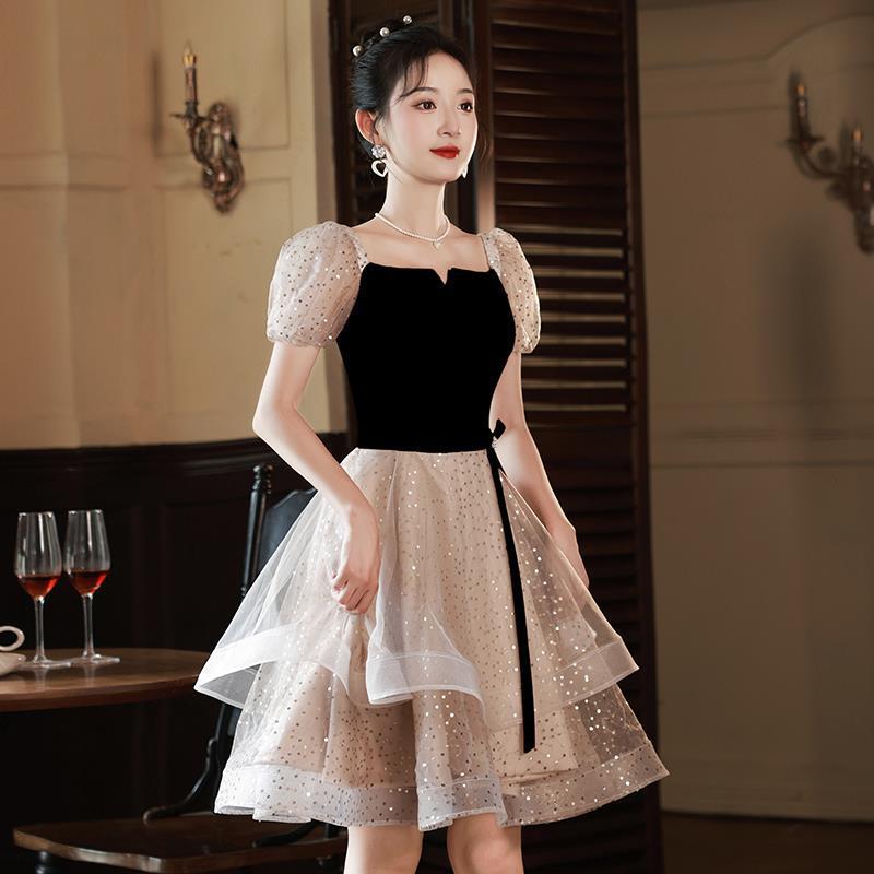 French-Style Birthday Party Petite Evening Dress 2026 New Light Luxury Niche Short Party Host Dress French-Style Birthday Party Petite Evening Dress 2026 New Light Luxury Niche Short Party Host Dress