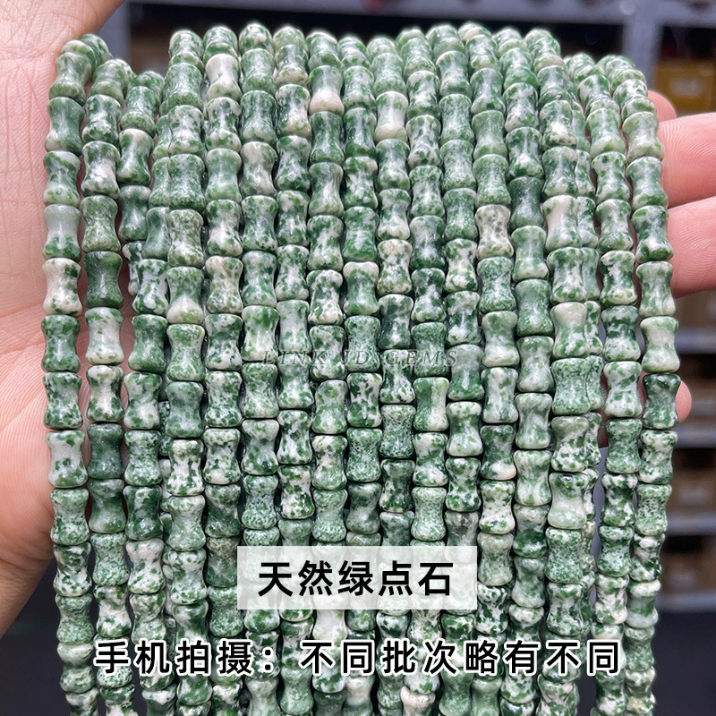 Bamboo Tube Beads, Natural Southern Jade 5×12 mm — ~31 pcs Strand, Organic Jewelry Beads