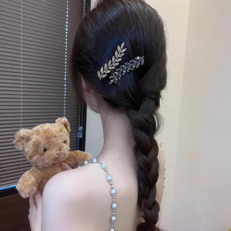 後頭部の切れ毛を整理する女性用の多用途の輝くダイヤモンド麦わらヘアピン、カモノハシクリップ、サイド前髪ヘアピン、ヘッドバンド|undefined