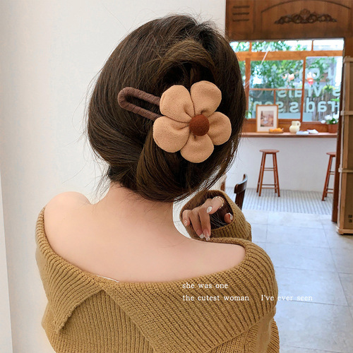 Temperament Autumn and Winter Large Flower Hairpin Women's Back Hair Clip  New Forest Style Clip Headwear