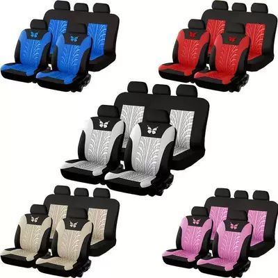 Amazon Temu Cross-Border Butterfly Press European and American Middle East Export Universal Car Seat Cover Fabric Export