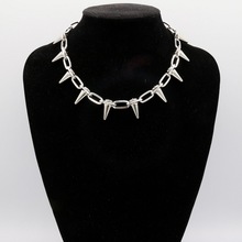气质欧美跨境直销链条潮流个性朋克嘻哈时尚流苏复古铆钉项链女