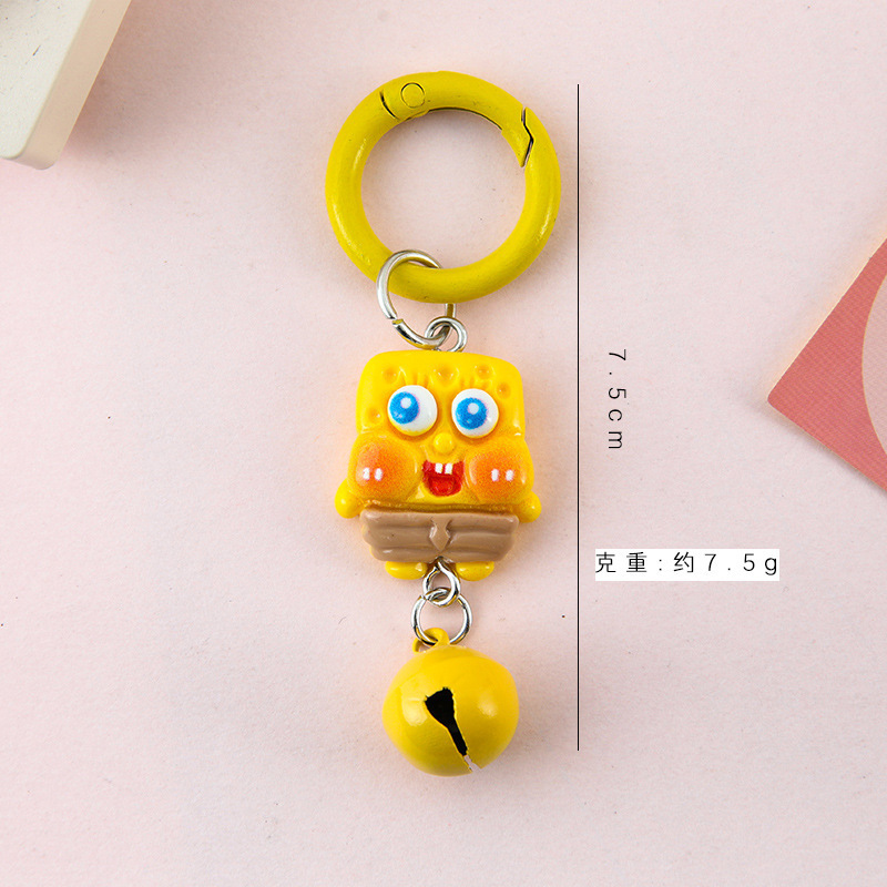 Personalizado de fábrica nuevo pequeño libro rojo con el mismo párrafo Bob Esponja Pai Daxing llavero colgante de resina de dibujos animados al por mayor