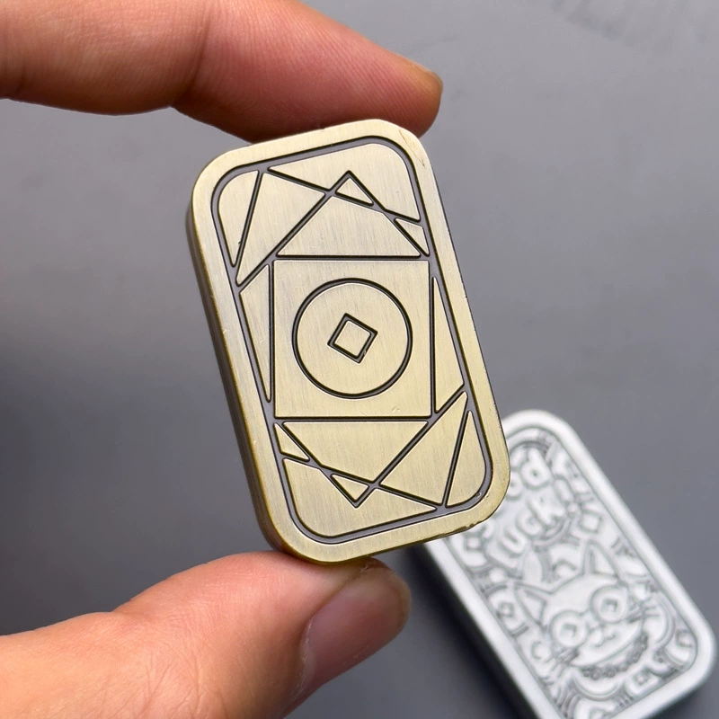 Счастливая кошка, Cross-border горячий продавец EDC игрушка для снятия стресса, металлическая монета со щелчком, push card, карточка-скольжение, сюрприз-скрин