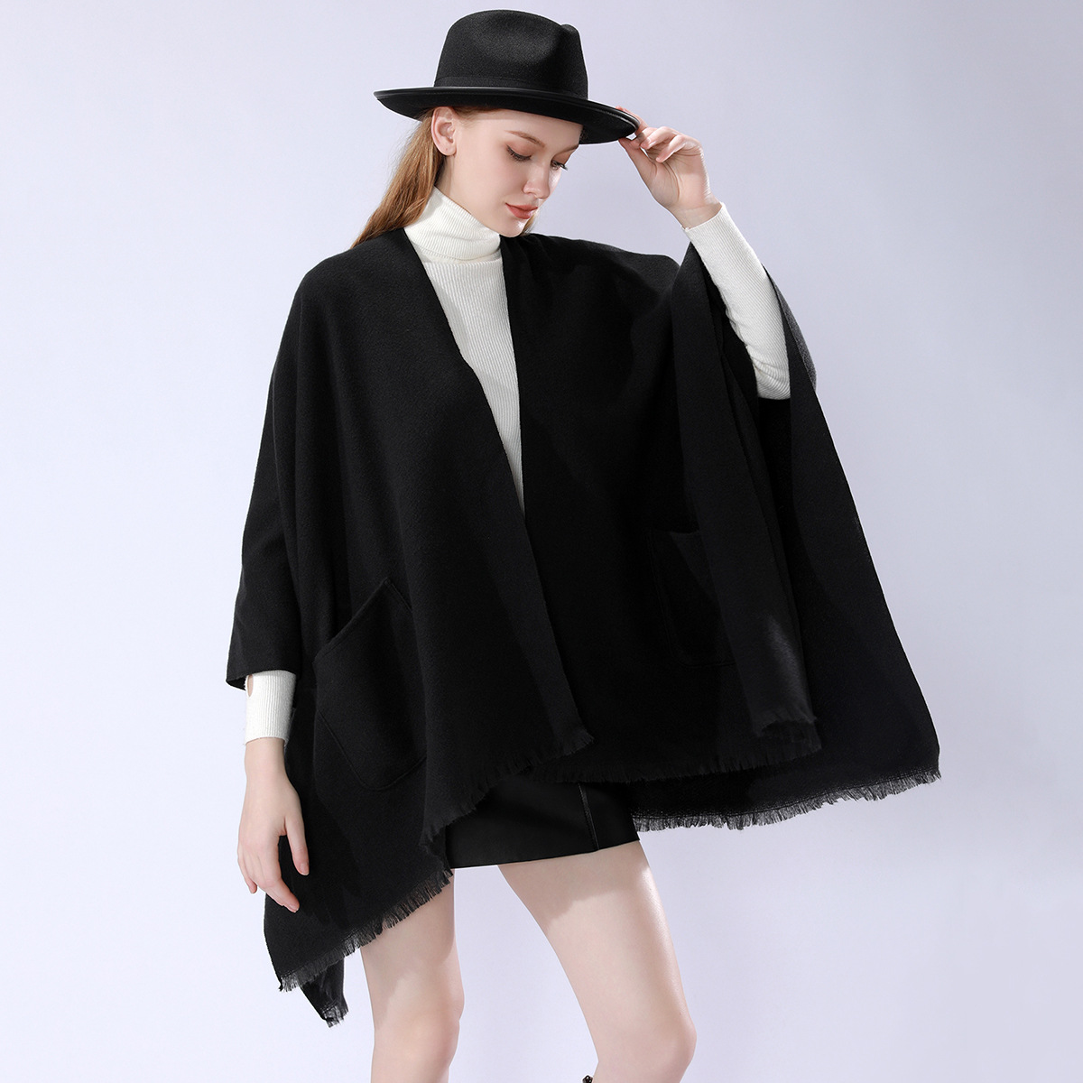 2025 nueva moda de color sólido cinturón blanco alto sentido chal turístico europeo y americano caliente monocromático cinturón de bolsillo chal