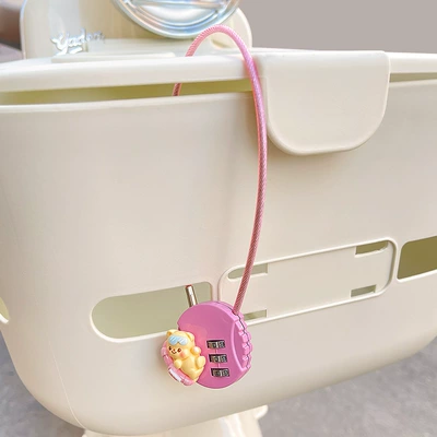 Lock Anti-Theft Password Lock Anti-Theft | Helmet lock - swimming-ring-bear-combination-lock-pink