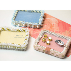 VHM7法式刺繡釘珠盤 正反面絨布 手工製作串珠盤 亮片/米珠收納盤