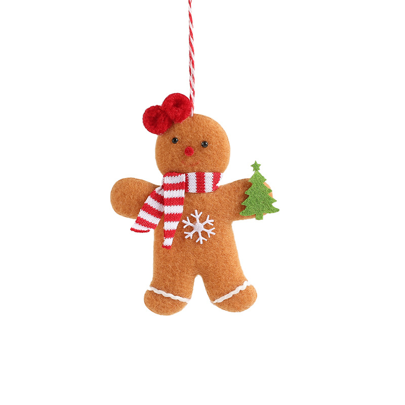 Nuevo color curry pan de jengibre muñeca tela colgante árbol de Navidad colgante decoración decoración al por mayor