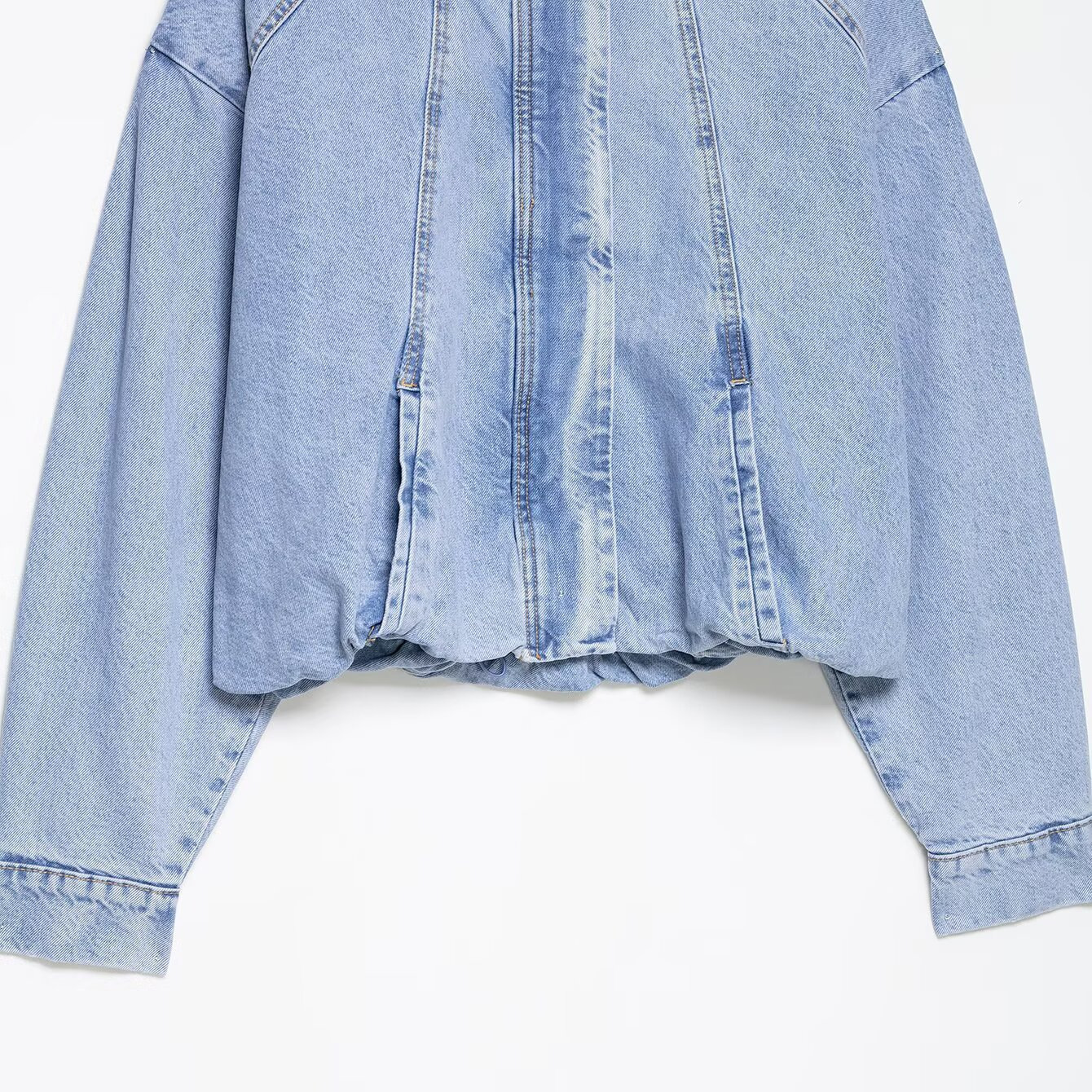 Women's High Neck Denim Jacket Long Sleeved American Street Style Versatile Wholesale Clothing for Autumn Winter New Arrivals_mkmklike.com
