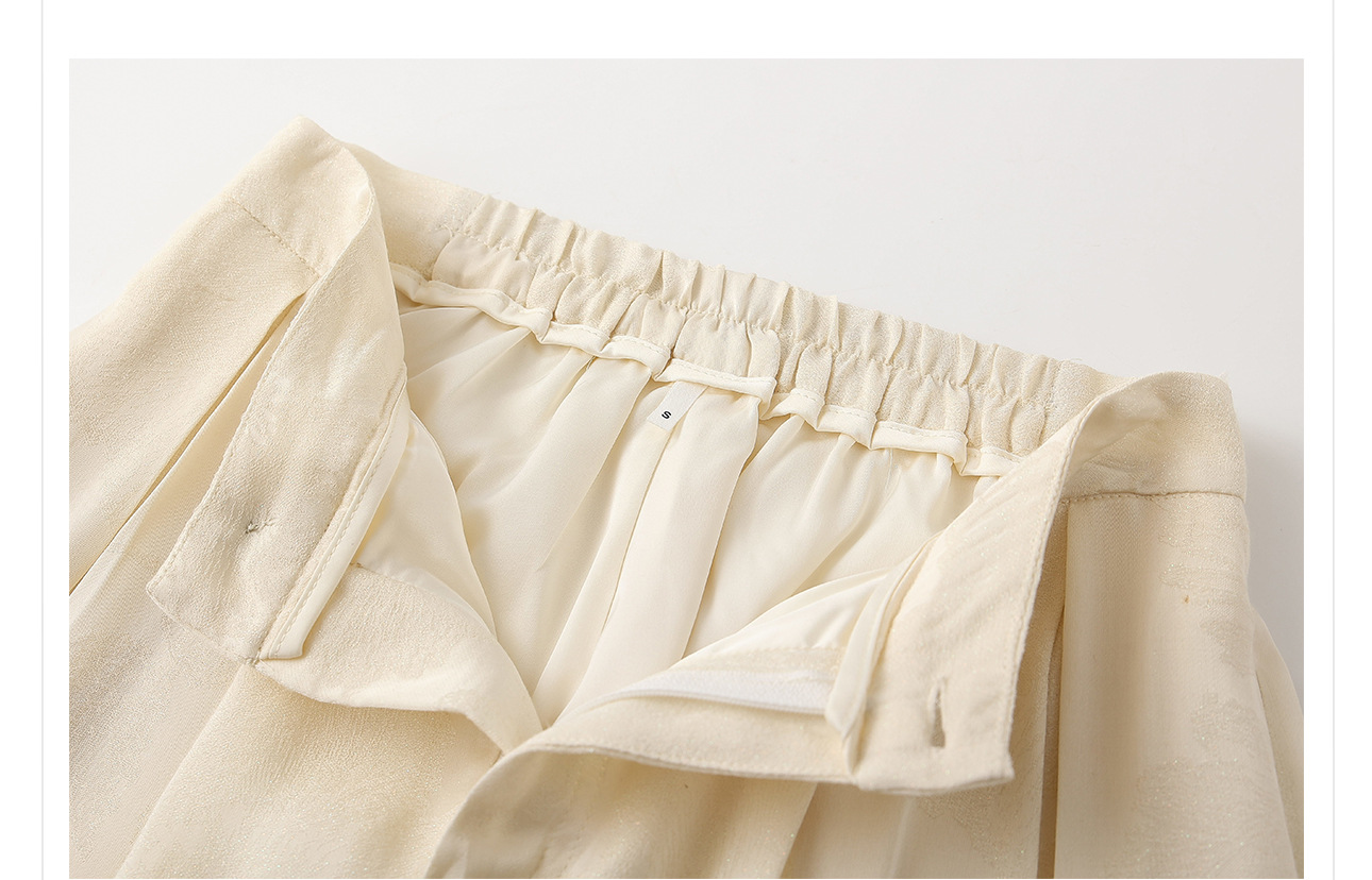 Quần ống rộng nữ phong cách Trung Hoa mới, chất rayon dệt vàng satin rủ — đen, Màu trắng nhạt, màu vàng chi tiết 29