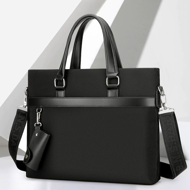 Men's capacious shoulder bag for folders, oxford cloth