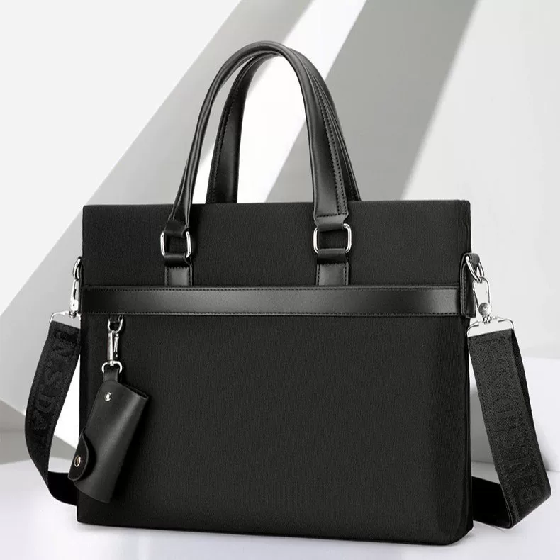 Men's capacious shoulder bag for folders, oxford cloth
