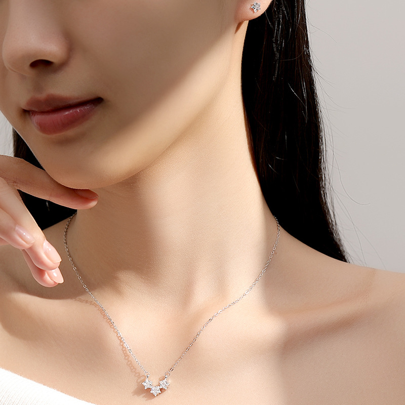 999 accesorios de collar de estrella de cinco puntas de plata de pie