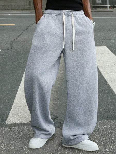American-Style Trendy Casual Pants for Men, Cross-Border Foreign Trade, In-Stock Dropshipping, Loose Drawstring Sports Pants, Trendy Versatile Long Pants