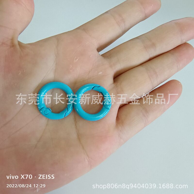 現物焼付塗装亜鉛合金スプリングリングバッグ小円掛け掛けアクセサリー部品開口スプリングバックルカラースプリングリング|undefined