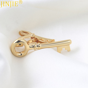 Gold Key shape metal collar clip cross-border hot selling men's business casual tie pin Korean style tie clip