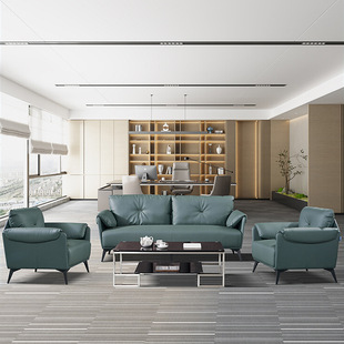Small Apartment Negotiation Reception Room Modern Reception Three-seat Office Sofa Simple Business Coffee Table Combination Set