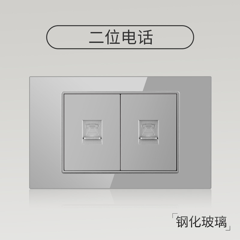 Enchufe de pared con interruptor de vidrio templado gris tipo C estándar americano de 110 V de Taiwán, panel de enchufe de pared con carga rápida de 20 W y atenuación