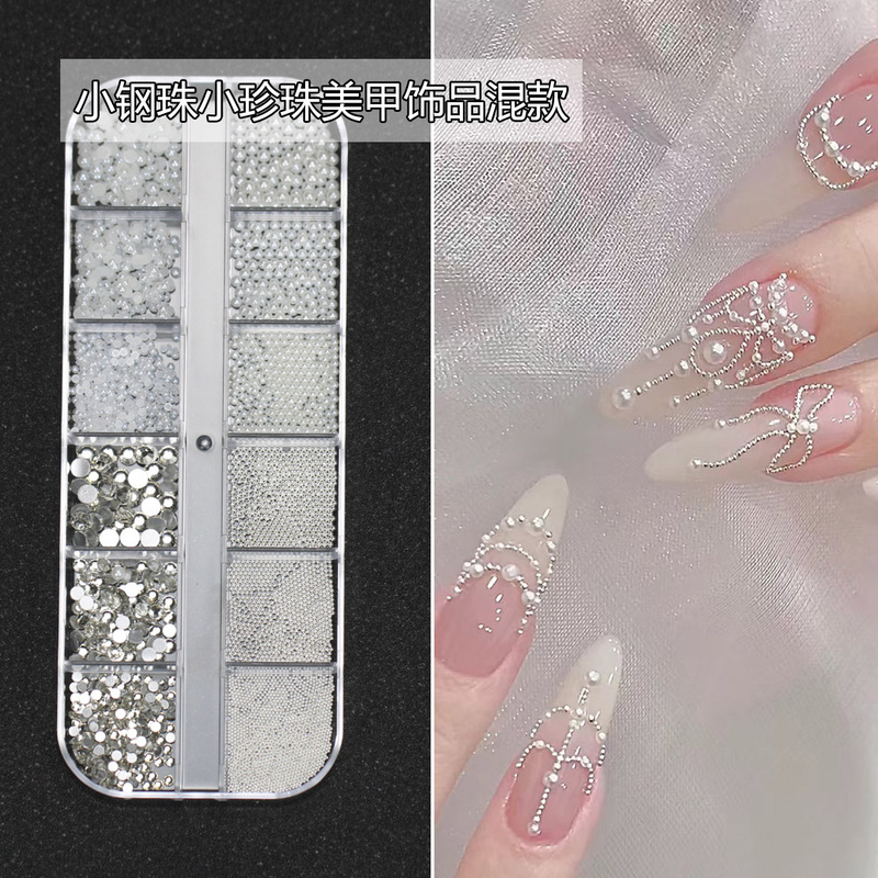 Nail Accessories Semi-round Full-round Highlight Pearl silver Mini Steel Ball All-match Mixed Nail Wear Nail Accessories Nail Accessories Semi-round Full-round Highlight Pearl silver Mini Steel Ball All-match Mixed Nail Wear Nail Accessories