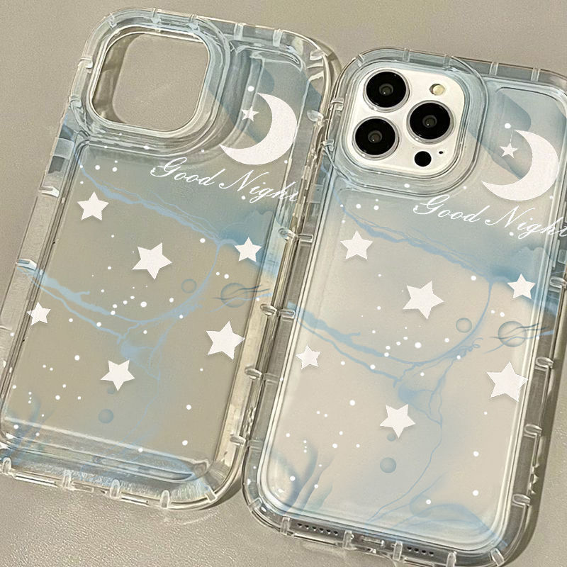 Gradient Star and Moon iPhone 15 Case 14 Pro Apple 13 Full Coverage 12 Transparent 11 Insins Style