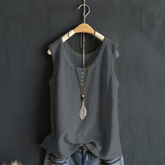 2024 summer sexy buttons and caution machine suspender inner top tight short sleeveless vest for women