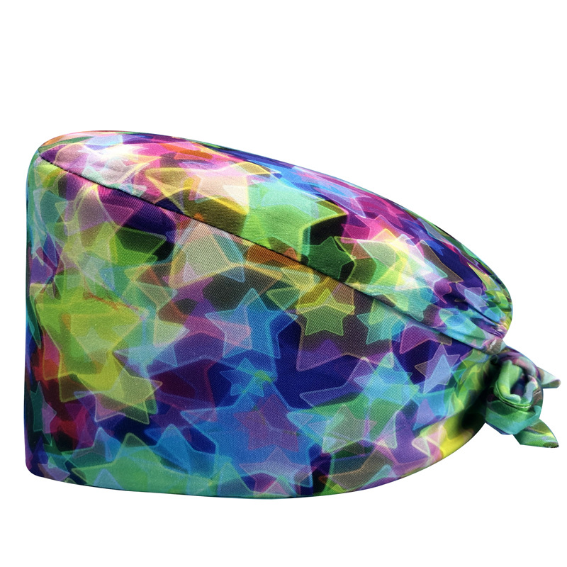 Sombrero de flores de algodón con estampado de dibujos animados, toalla absorbente para el sudor, sombrero de estudio médico, sombrero de enfermera UCI, envío directo de AliExpress