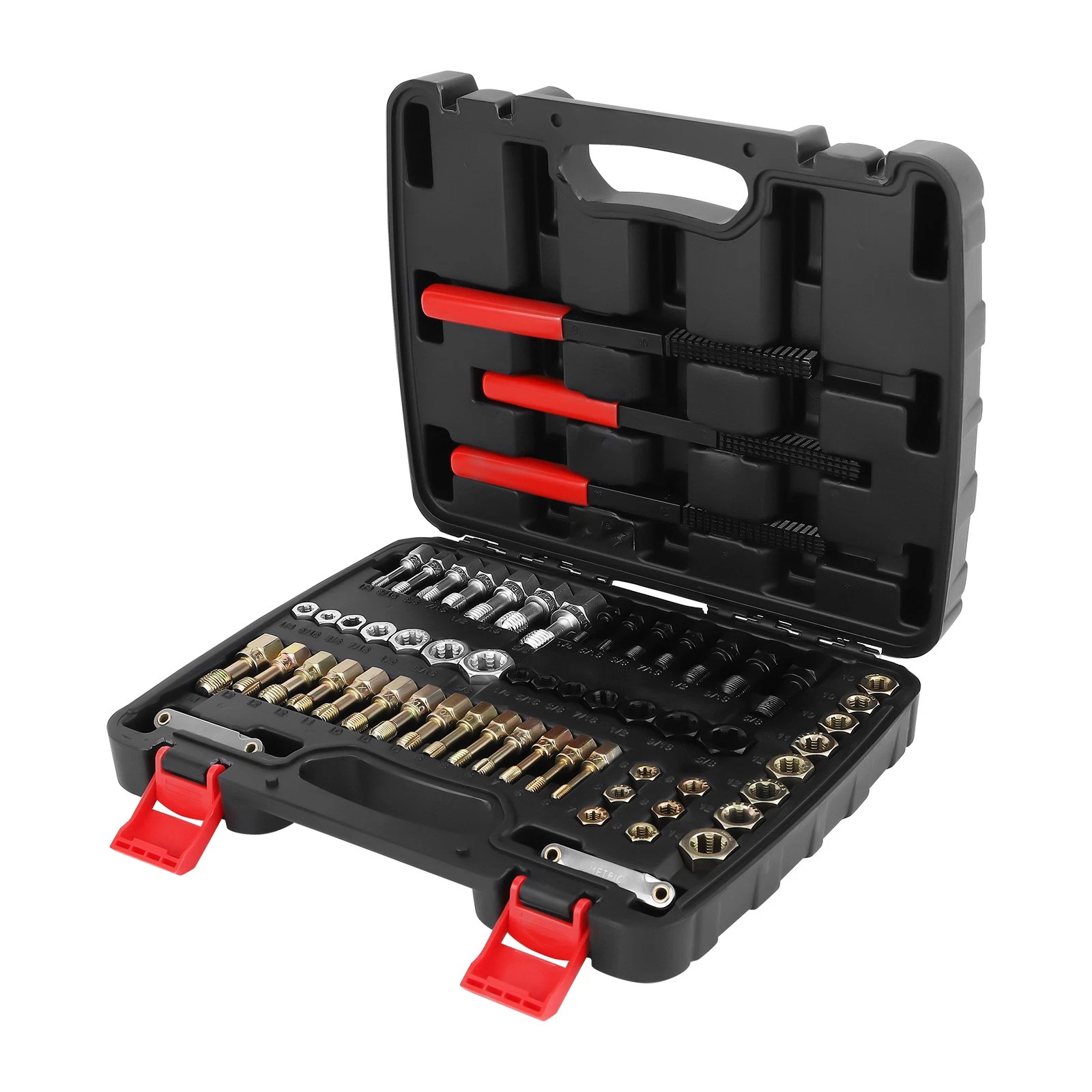 49-Piece Set of Thread Repair Tools, Damaged Thread Cleaning Tools, Tap and Die Repair Tools