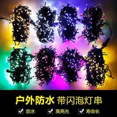 Outdoor LED black wire male and female flashing bulb string waterproof starry Christmas lights flashing lights engineering lighting