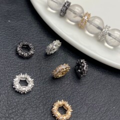 ジルコンスペーサー手作りDIY14Kクリスタル文玩ブレスレットアクセサリー、ダイヤモンド付きビーズ、インスタ風トレンド