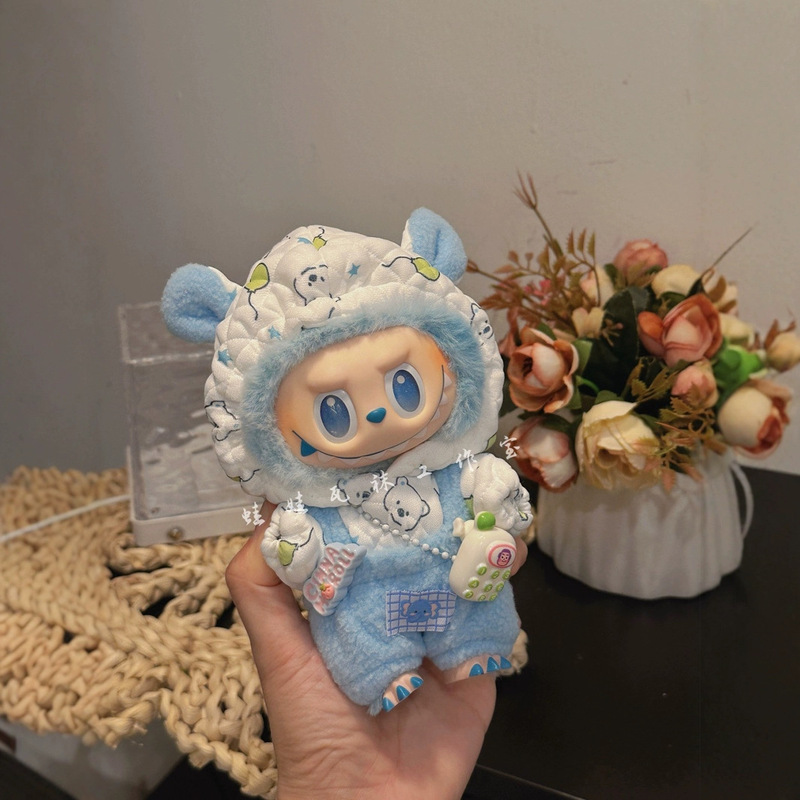 洋服のみ】17CM ラブブ人形服キーホルダー LABUBU 服 かわいいクマ パジャマ 3点セット|undefined